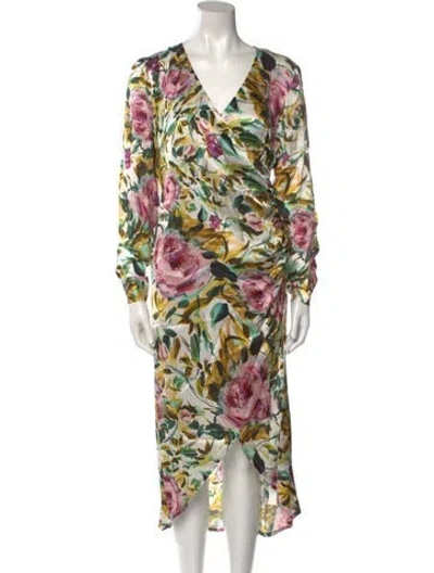 Pre-owned Emilia George Silk Long Dress W/ Tags In Multi