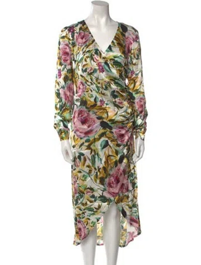 Pre-owned Emilia George Silk Long Dress W/ Tags In Multi
