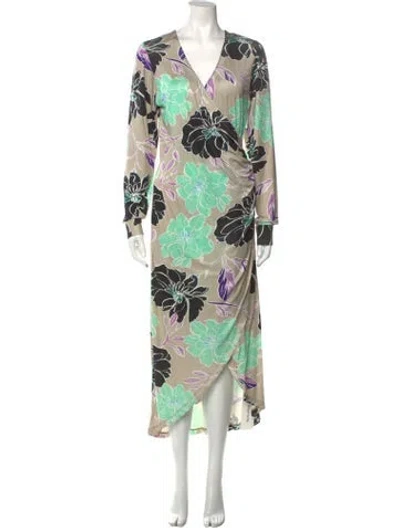 Pre-owned Emilia George Silk Long Dress W/ Tags In Neutral
