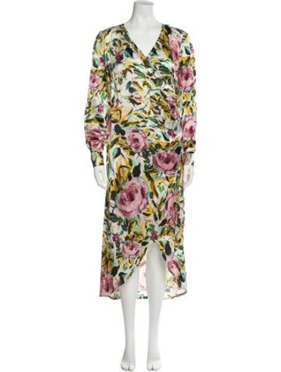 Pre-owned Emilia George Silk Long Dress W/ Tags In White