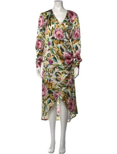 Pre-owned Emilia George Silk Long Dress W/ Tags In White