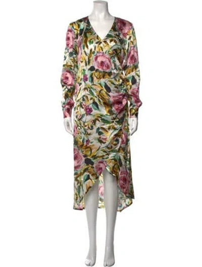 Pre-owned Emilia George Silk Long Dress W/ Tags In White