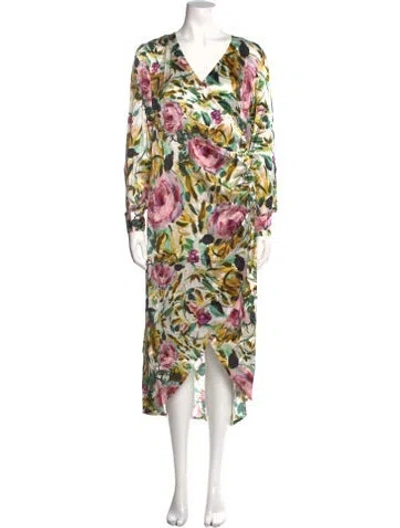 Pre-owned Emilia George Silk Long Dress W/ Tags In White