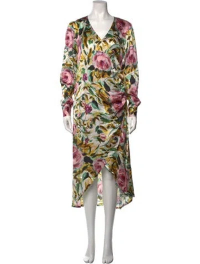 Pre-owned Emilia George Silk Long Dress W/ Tags In White