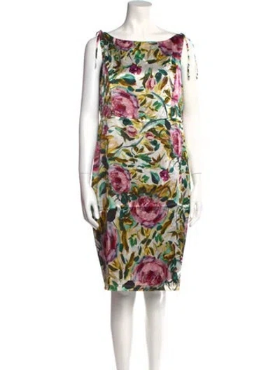 Pre-owned Emilia George Silk Mini Dress In Green