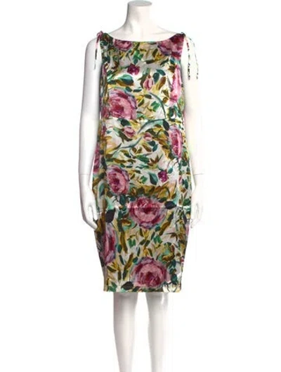 Pre-owned Emilia George Silk Mini Dress In Green