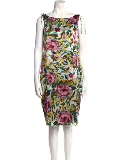 Pre-owned Emilia George Silk Mini Dress In Green