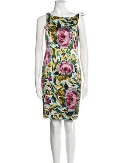 Pre-owned Emilia George Silk Mini Dress In White
