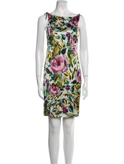 Pre-owned Emilia George Silk Mini Dress In White