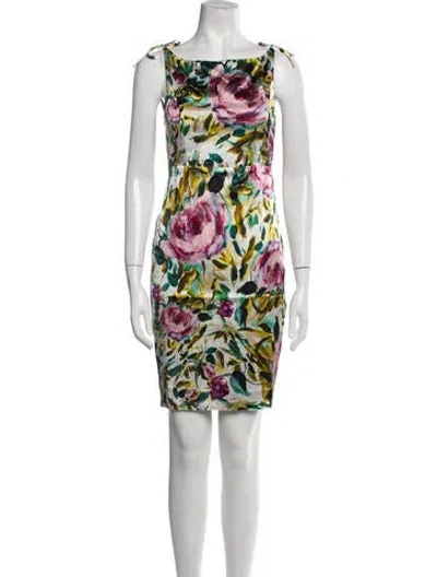 Pre-owned Emilia George Silk Mini Dress In White