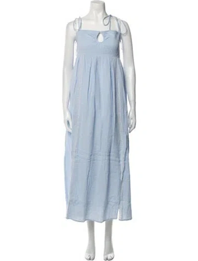 Pre-owned Emilia George Square Neckline Long Dress W/ Tags In Blue