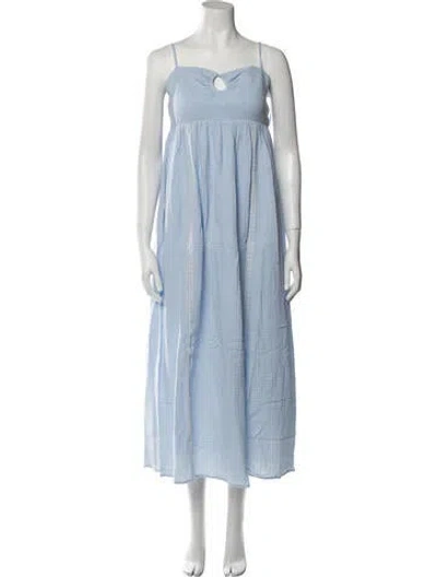 Pre-owned Emilia George Square Neckline Long Dress W/ Tags In Blue