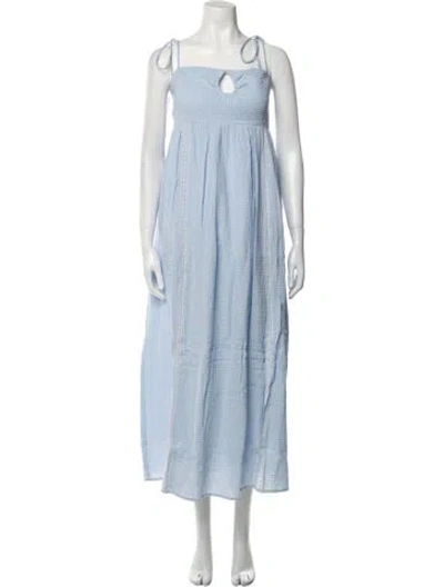 Pre-owned Emilia George Square Neckline Long Dress W/ Tags In Blue