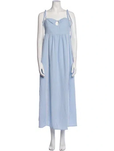 Pre-owned Emilia George Square Neckline Long Dress W/ Tags In Blue