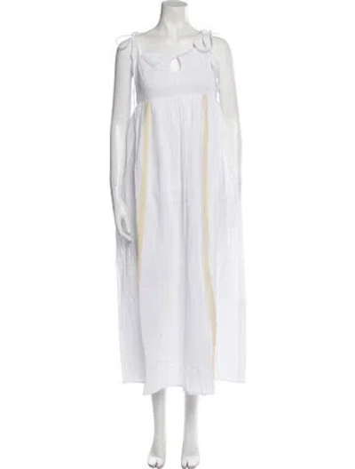 Pre-owned Emilia George Square Neckline Long Dress W/ Tags In White