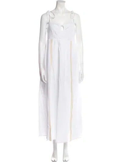 Pre-owned Emilia George Square Neckline Long Dress W/ Tags In White