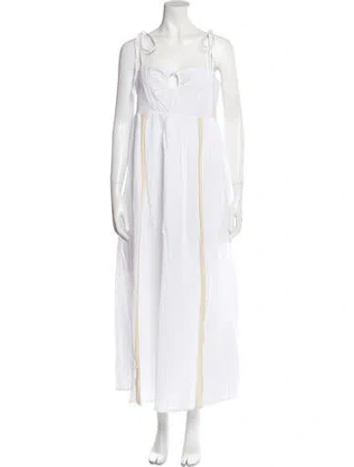 Pre-owned Emilia George Square Neckline Long Dress W/ Tags In White