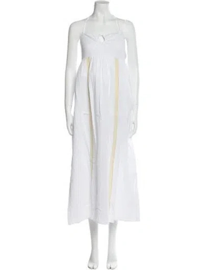 Pre-owned Emilia George Square Neckline Long Dress W/ Tags In White