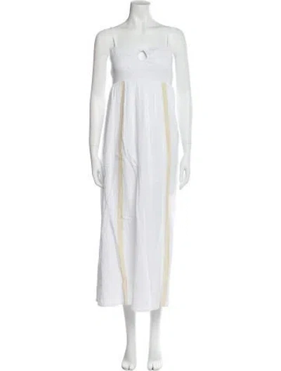 Pre-owned Emilia George Square Neckline Long Dress W/ Tags In White