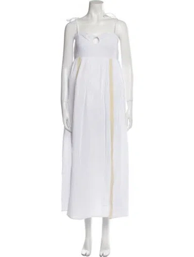 Pre-owned Emilia George Square Neckline Long Dress W/ Tags In White