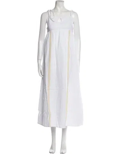 Pre-owned Emilia George Square Neckline Long Dress W/ Tags In White