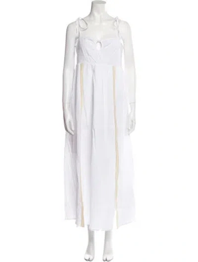 Pre-owned Emilia George Square Neckline Long Dress W/ Tags In White