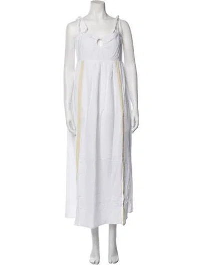 Pre-owned Emilia George Square Neckline Long Dress W/ Tags In White