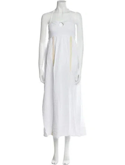 Pre-owned Emilia George Strapless Long Dress W/ Tags In White
