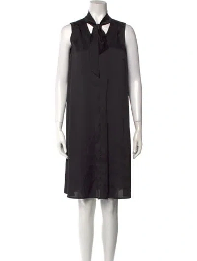 Pre-owned Emilia George V-neck Knee-length Dress In Black