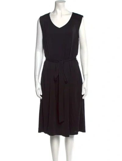 Pre-owned Emilia George V-neck Knee-length Dress W/ Tags In Black