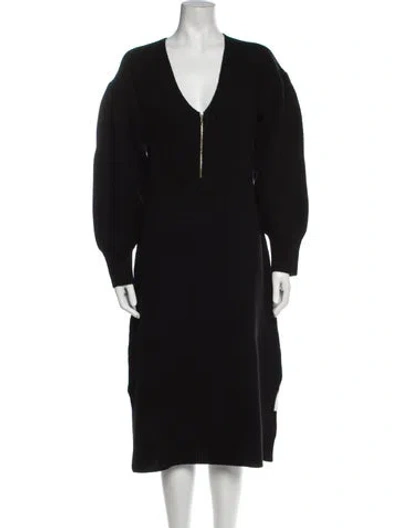Pre-owned Emilia George V-neck Midi Length Dress W/ Tags In Blue