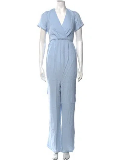 Pre-owned Emilia George V-neck Midi Length Dress W/ Tags In Blue