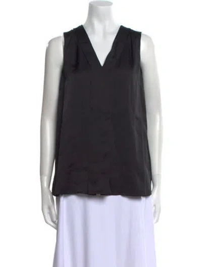 Pre-owned Emilia George V-neck Sleeveless Blouse W/ Tags In Black
