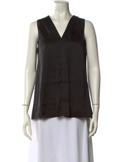 Pre-owned Emilia George V-neck Sleeveless Blouse W/ Tags In Black