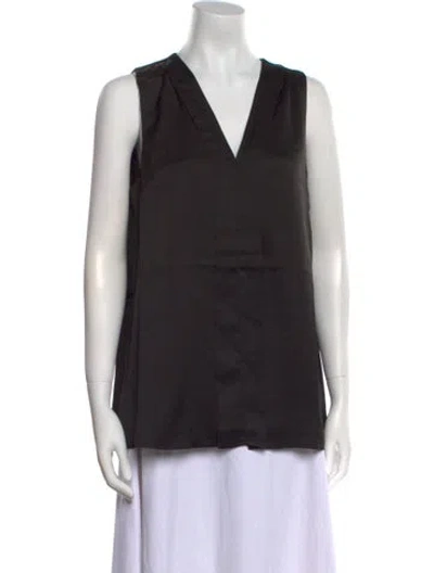 Pre-owned Emilia George V-neck Sleeveless Top W/ Tags In Black