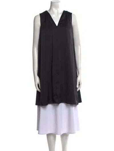 Pre-owned Emilia George V-neck Sleeveless Tunic W/ Tags In Black