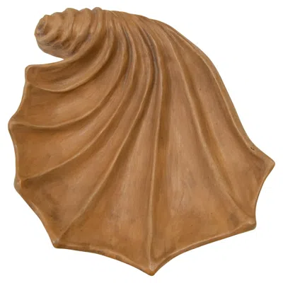 Pre-owned Emilia Palomba Handcrafted Terracotta Shell Plate By , Italian Design In Brown
