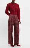 Emilia Wickstead Albert Fitted Wool Cardigan In Burgundy