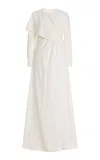 Emilia Wickstead Aleska Draped Wool Crepe Maxi Dress
