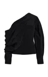Emilia Wickstead Alida Draped Silk Crepe De Chine Top