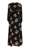 Emilia Wickstead Alphonse Silk Cape Dress In Floral