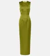 Emilia Wickstead Amadine Embellished Recycled-satin Gown In Green