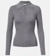 Emilia Wickstead Wool Cashfeel Collared Sweater In Gray