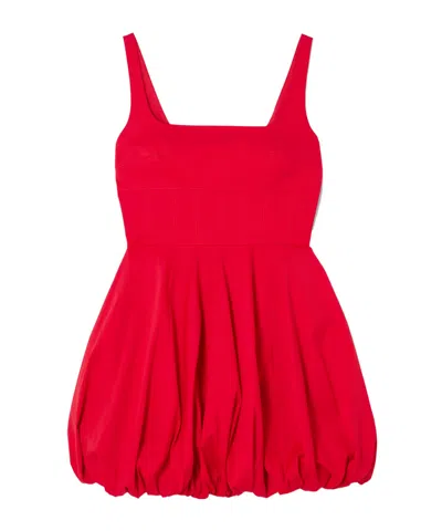 Emilia Wickstead Annabelle Cotton-blend Poplin Mini Dress In Red