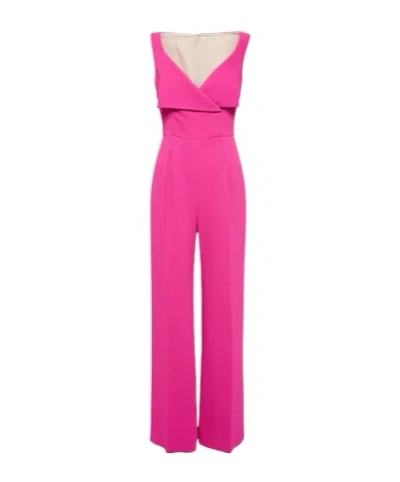 Emilia Wickstead Antica Crepe Jumpsuit In Pink
