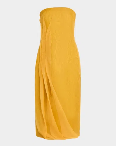Emilia Wickstead Aracely Ruffle Strapless Faille Dress In Black