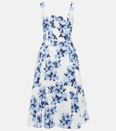 Emilia Wickstead Ariadna Floral Cotton Poplin Dress In Multicoloured