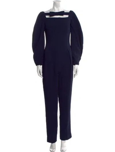 Pre-owned Emilia Wickstead Bateau Neckline Jumpsuit In Blue