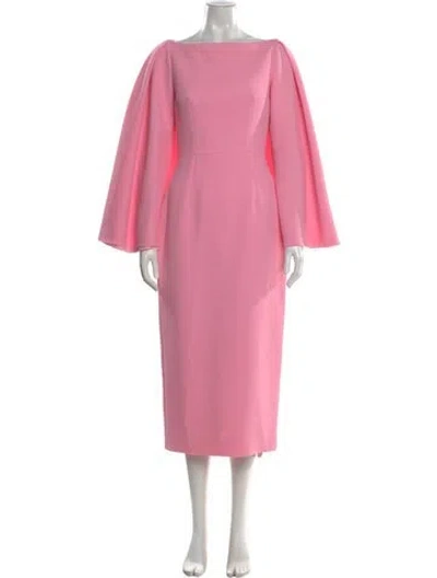 Pre-owned Emilia Wickstead Bateau Neckline Knee-length Dress In Pink