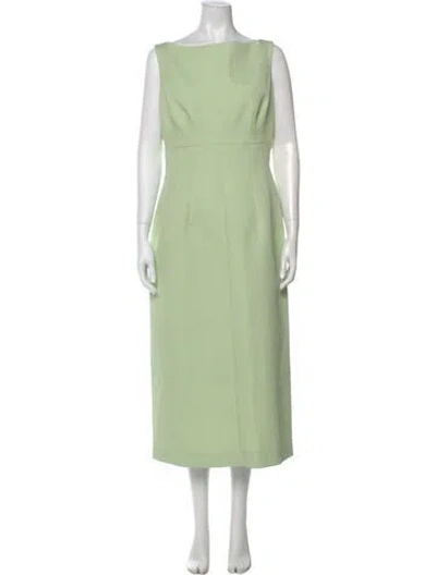 Pre-owned Emilia Wickstead Bateau Neckline Long Dress In Green